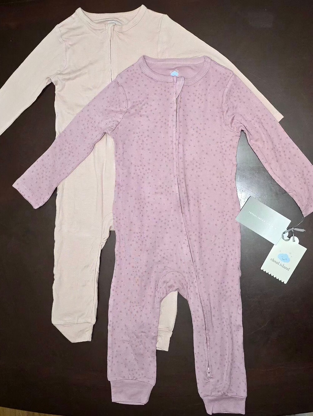 NWT - Cloud Island Baby Girls' 2pk Stars So Very Soft Modal Blend Romper